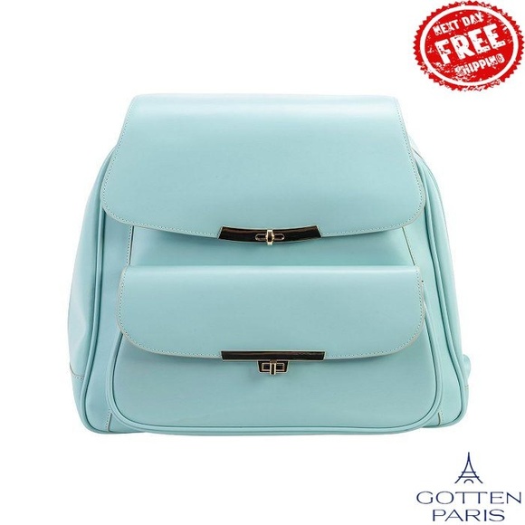 McKlein Handbags - Kendall Leather Business Laptop Tablet Backpack Aqua Blue Women's Bag